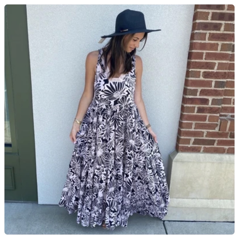 FREE PEOPLE INTIMATELY TIERS FLORAL MAXI DRESS